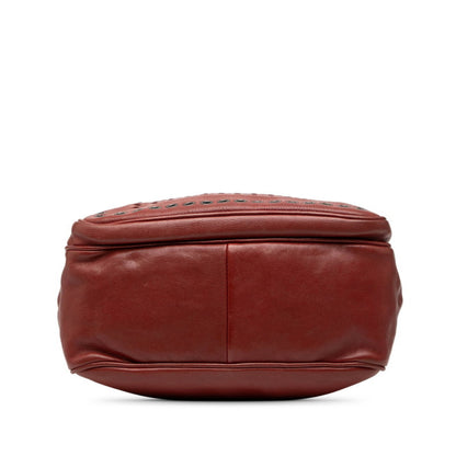 Bottega Veneta Intrecciato Shoulder Bag In Red Leather