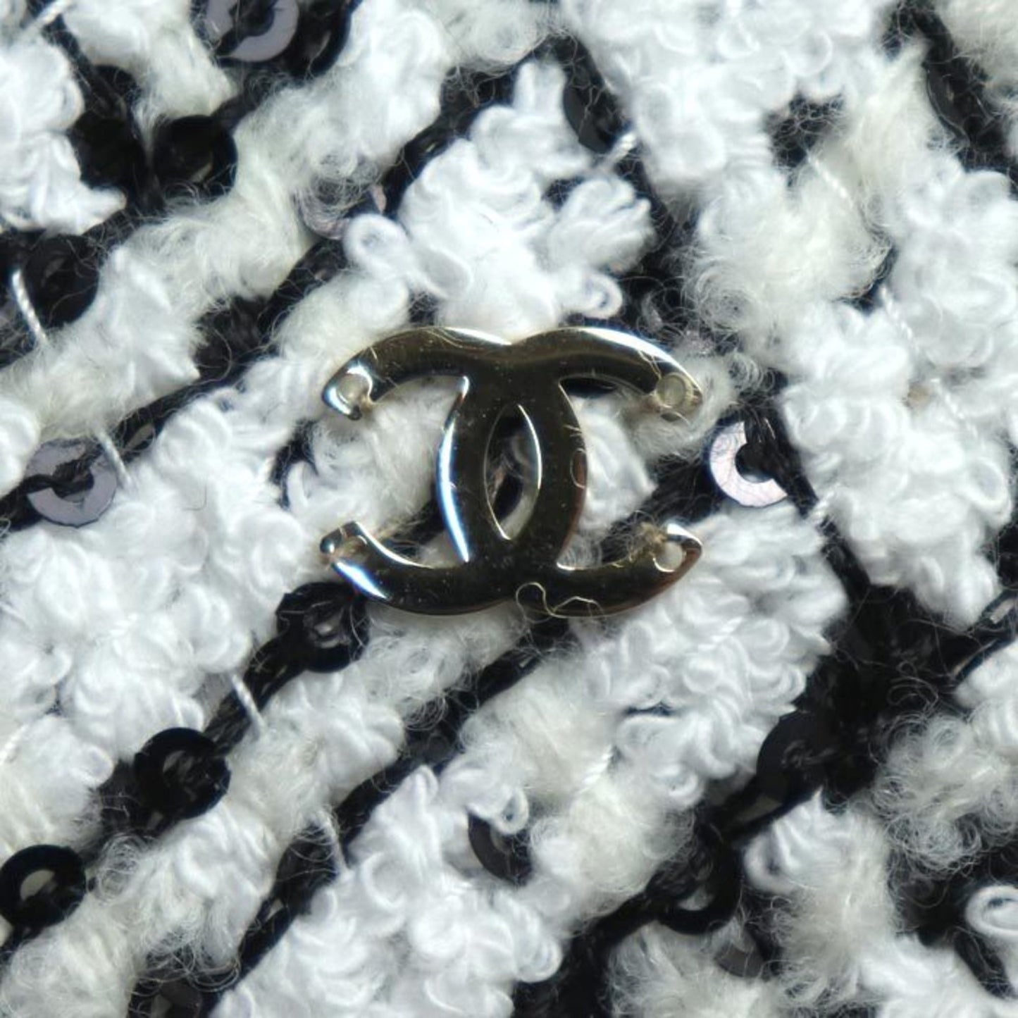 Chanel Tweed Coco Mark 23B Hair Headband Aa9458 Sequins