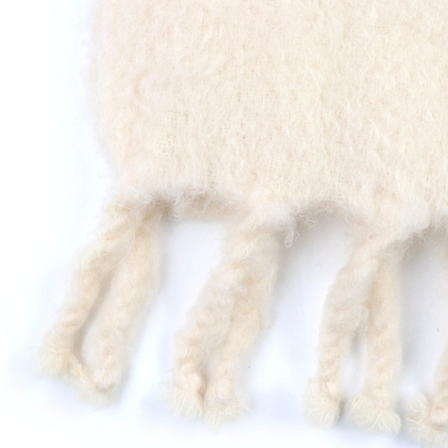 Loewe Women'S Large Mohair Wool Shawl With Anagram Leather Patch And Fringe