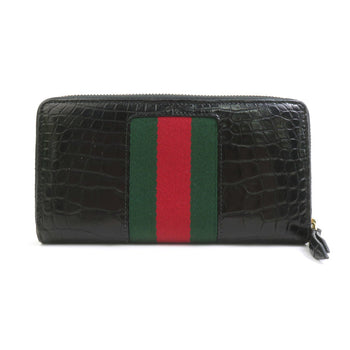Gucci Men'S Round Long Wallet In Embossed Leather