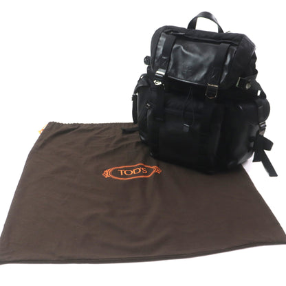 Tod'S Xbmtrkg0300Spfb999 Medium Fabric And Leather Backpack With Engraved Logo