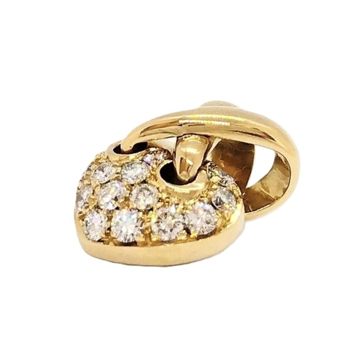 Chaumet Liens De Heart Pav Pendant Top In 18K Gold With Diamonds