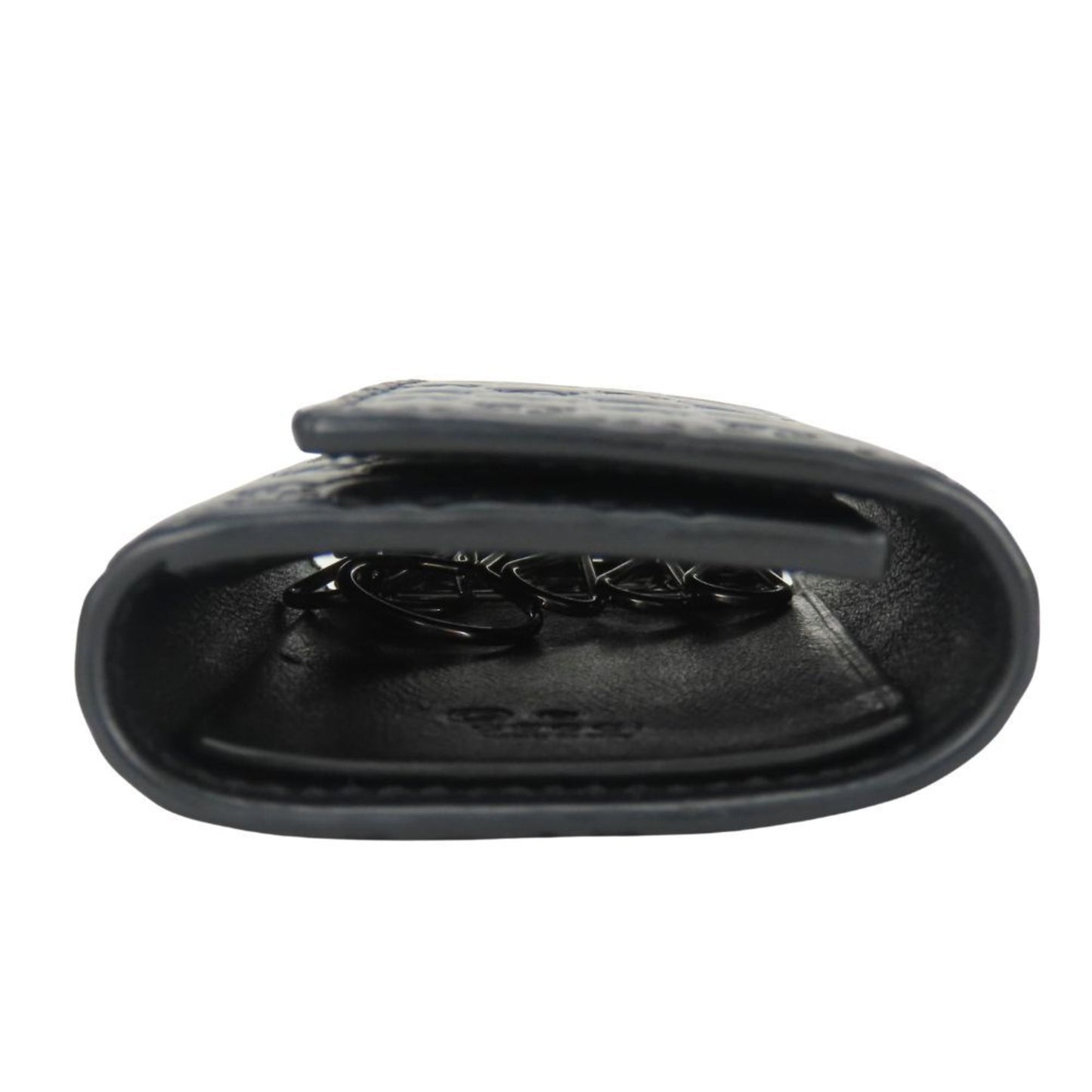 Gucci Key Case 150402 6-Ring Shimmer Leather Black Micro