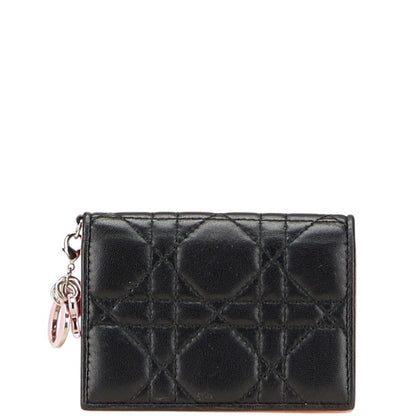Christian Dior Dior Cannage Lady Business Card Case In Black