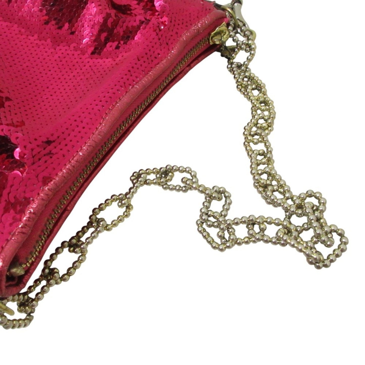 Coach Sequin Accessory Pouch Party Bag Chain Handbag 14368 Pink