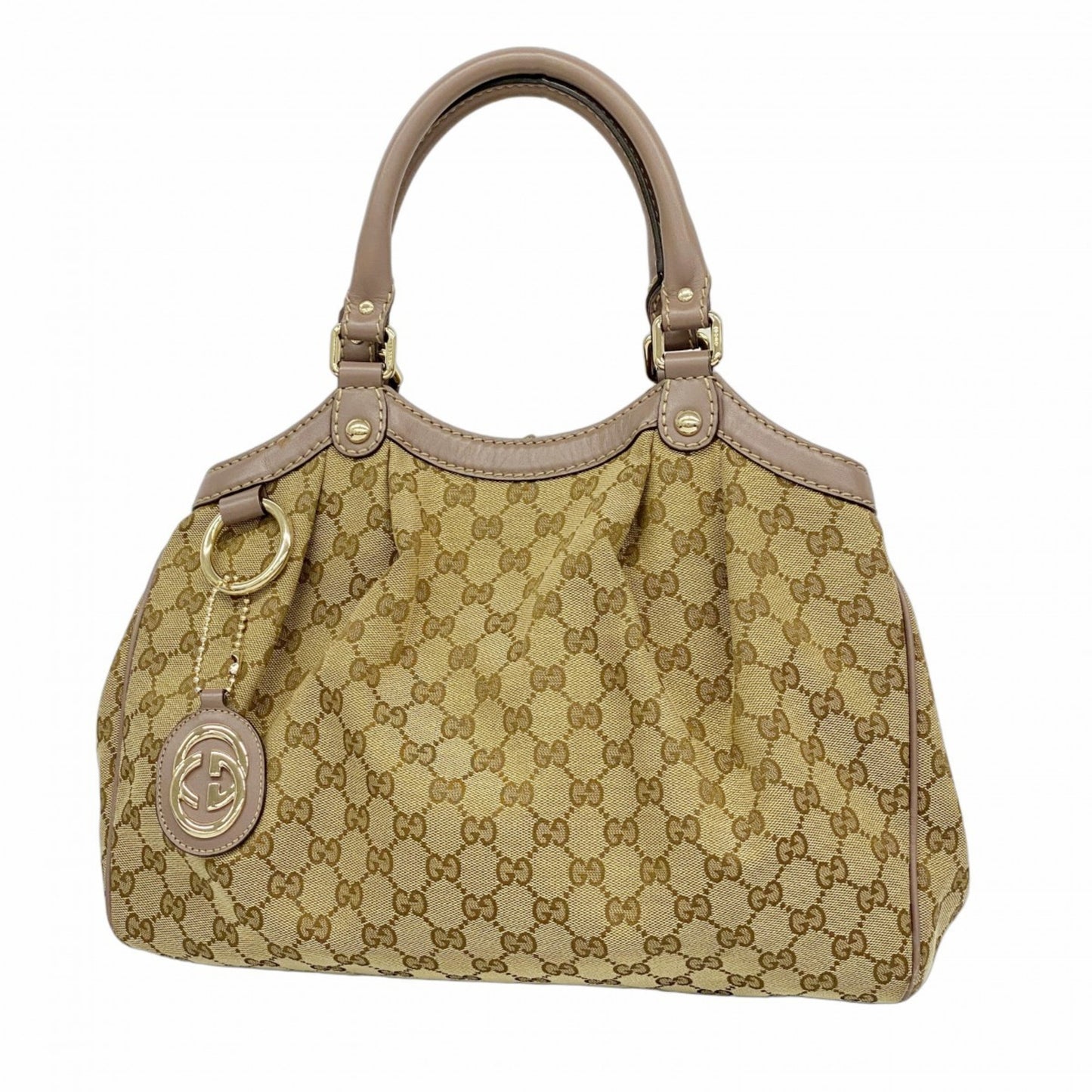 Gucci Gg Canvas Sukey Handbag 211944 Brown Champagne