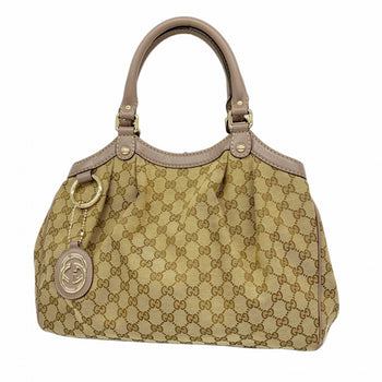 Gucci Gg Canvas Sukey Handbag 211944 Brown Champagne
