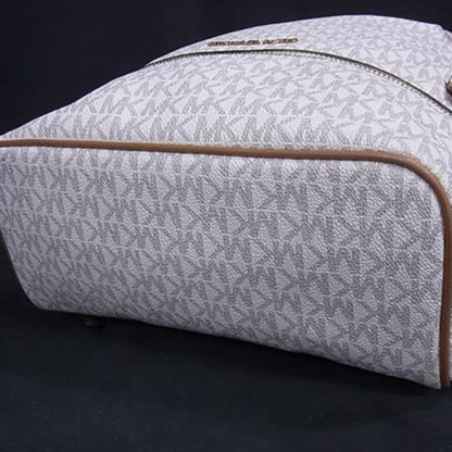 Michael Kors Mk Pattern Ivory Leather Backpack