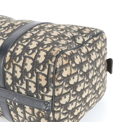 Christian Dior Trotter Mini Boston Leather Handbag Tote Bag In Black