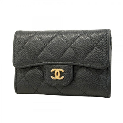 Chanel Matelasse Business Card Case In Caviar Leather