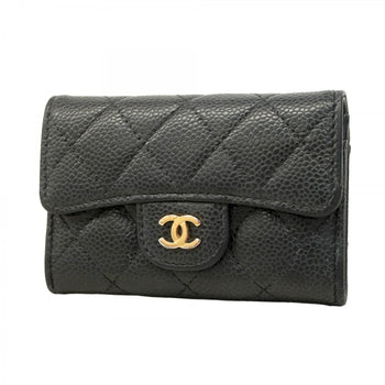 Chanel Matelasse Business Card Case In Caviar Leather