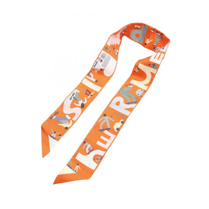 Hermes Herms Twilly Figures Libres Silk Scarf