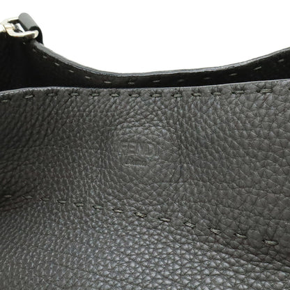 Fendi Selleria Anna Small Handbag/Shoulder Bag In Dark Grey Leather