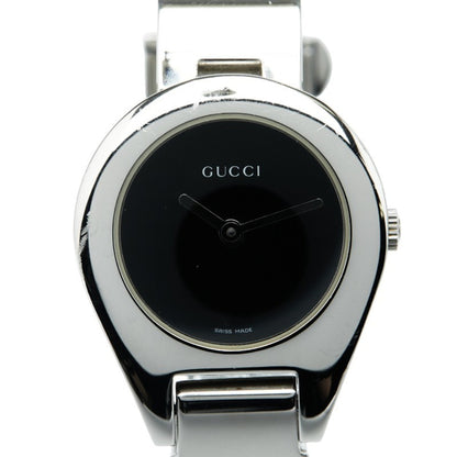 Gucci Bangle Watch 6700L Quartz Black Dial Stainless Steel