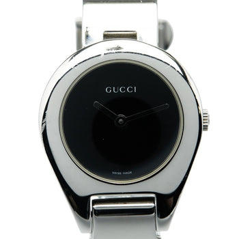 Gucci Bangle Watch 6700L Quartz Black Dial Stainless Steel