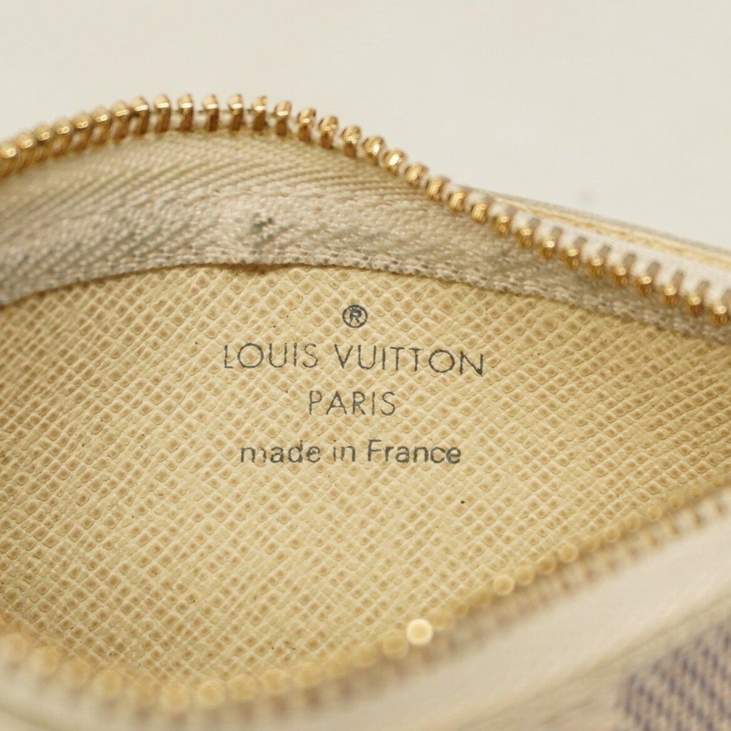 Louis Vuitton Damier Azur Pochette Cle Wallet/Coin Case N62659 White