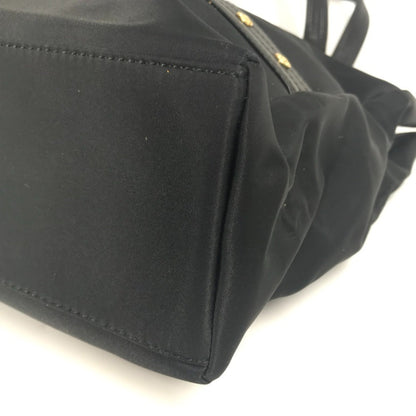 Versace Logo Sunburst Tote Bag With Chain Shoulder In Nylon/Leather