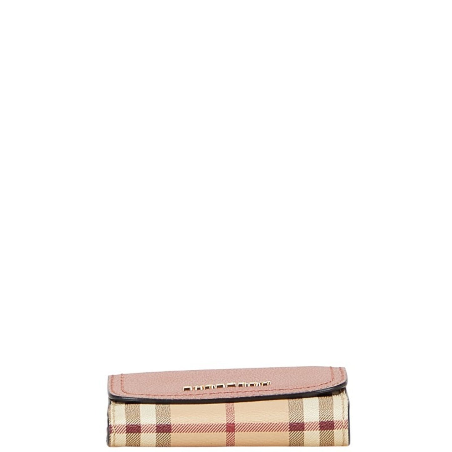 Burberry Nova Check Bifold Wallet In Beige And Pink Leather