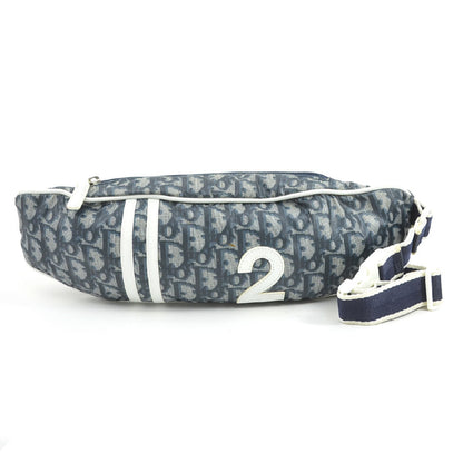 Christian Dior Trotter Nylon Waist Bag In Navy And White