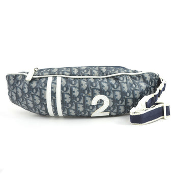 Christian Dior Trotter Nylon Waist Bag In Navy And White