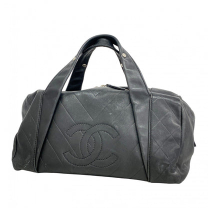 Chanel Handbag V-Stitch Leather Black