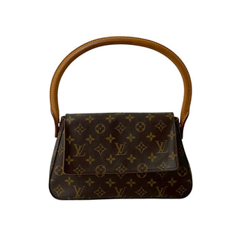 Louis Vuitton Looping Monogram Leather Handbag/One Shoulder Bag Brown 37775