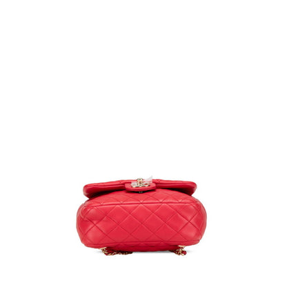 Chanel Coco Mark Matelasse Backpack A94417 Red Lambskin