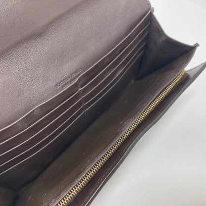 Bottega Veneta 150509 Intrecciato Flap Long Wallet In Brown Leather