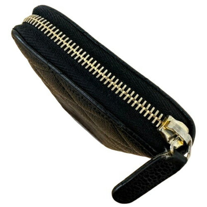 Chanel Caviar Skin Round Wallet Black Long