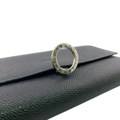 Bvlgari Bulgari Flap Circle Long Wallet Black