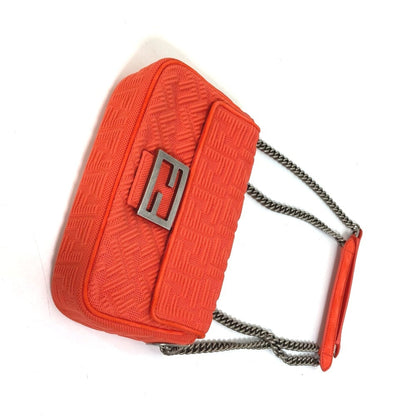 Fendi 8Br793 Baguette Chain Midi Double Shoulder Bag In Canvas/Leather