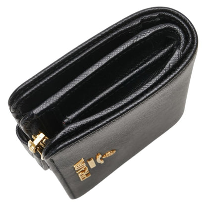 Prada Saffiano Bifold Wallet 1Ml018 Black Leather