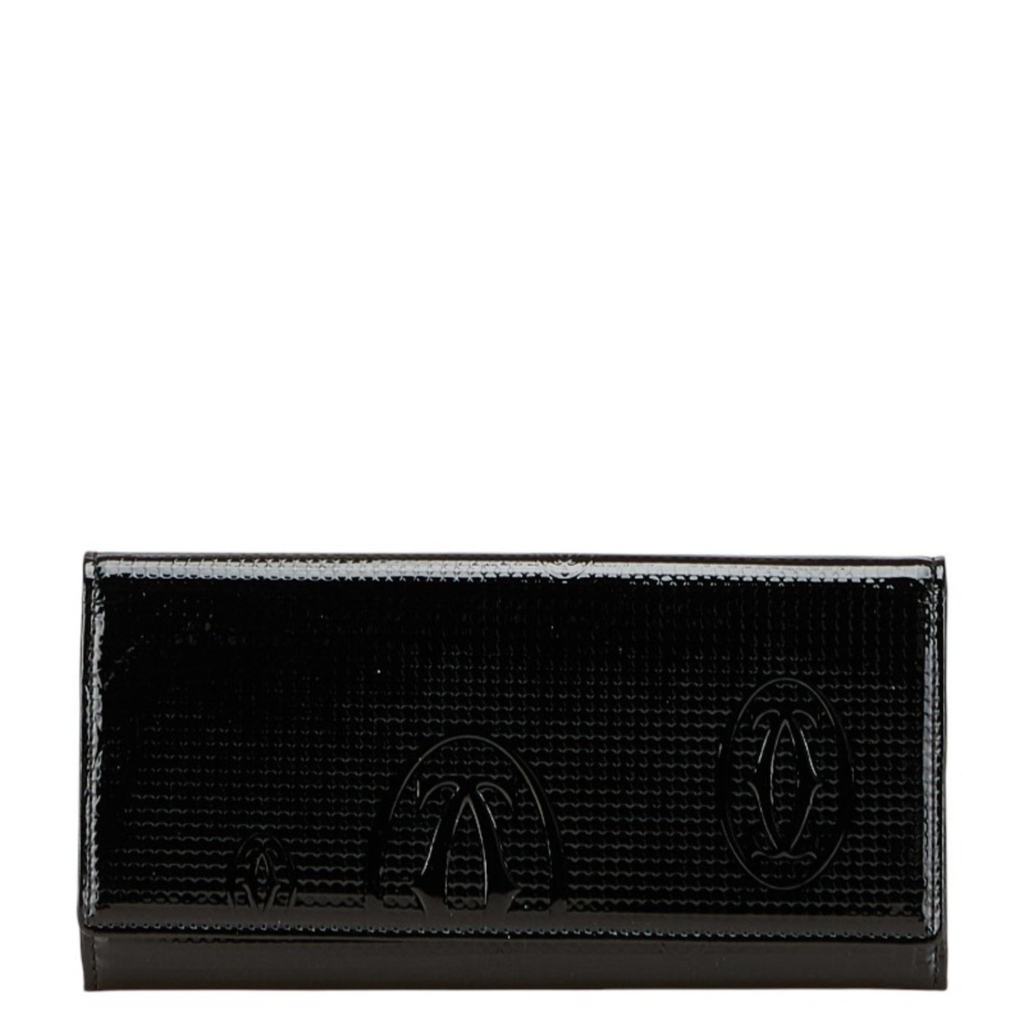 Cartier Happy Birthday Long Wallet Black Enamel