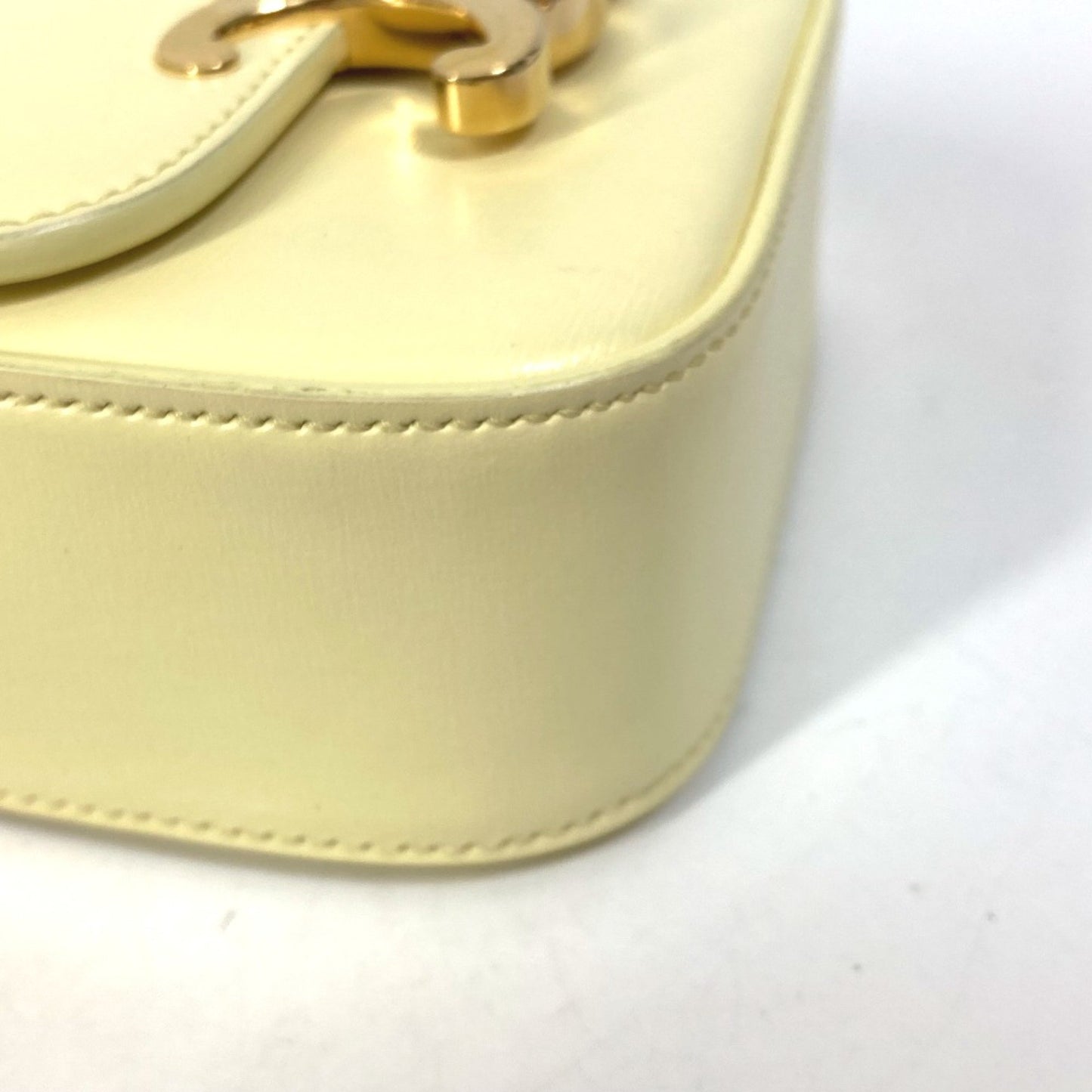 Celine 10I513Dpv.11Oy Shiny Calfskin Micro Bag Pochette Bag Crossbody Shoulder Bag Soft Yellow