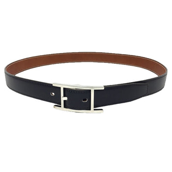 Hermes Leather Belt H Buckle Size 90 Black Silver D Stamp Aq10103 10013696