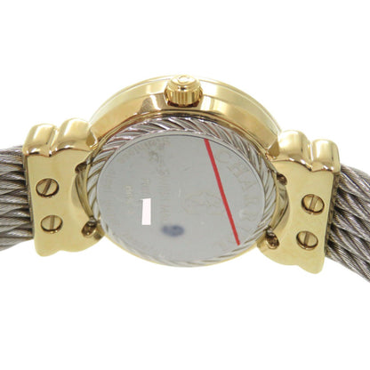 Unused Charriol Saint-Tropez 12-Piece Diamond Stainless Steel Watch With White Shell And Gold Dial