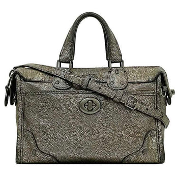 Coach 2-Way Bag Ec-22941 Gold 33684 Handbag Leather Coach Shoulder Mini Boston