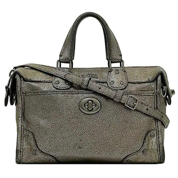 Coach 2-Way Bag Ec-22941 Gold 33684 Handbag Leather Coach Shoulder Mini Boston
