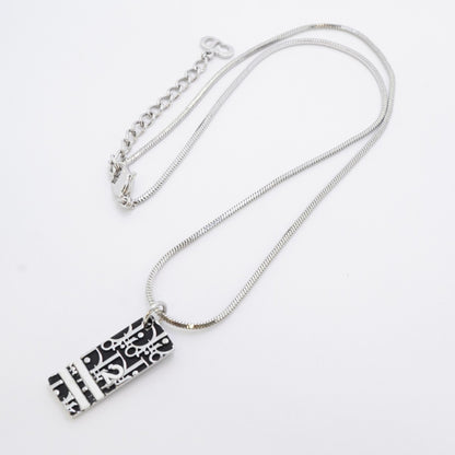 Christian Dior Trotter Metal Necklace In Silver