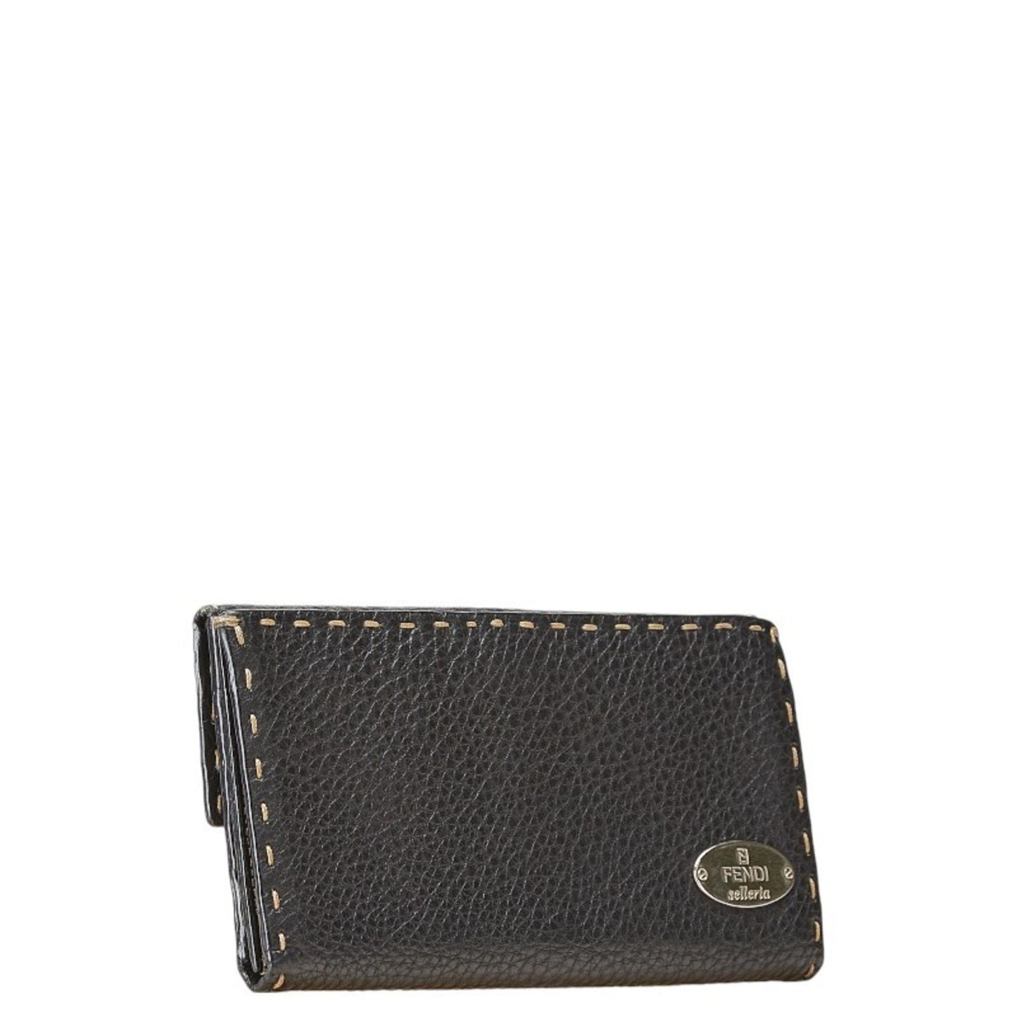 Fendi Selleria Stitch Long Wallet Navy Leather