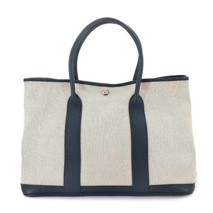 Hermes Herms Garden 36 Pm Twill Ash Vache Country Ecru Bleu De Plus T Stamp Party Verso