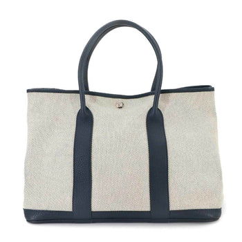 Hermes Herms Garden 36 Pm Twill Ash Vache Country Ecru Bleu De Plus T Stamp Party Verso