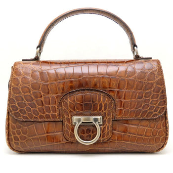 Salvatore Ferragamo Gancini Handbag In Embossed Leather