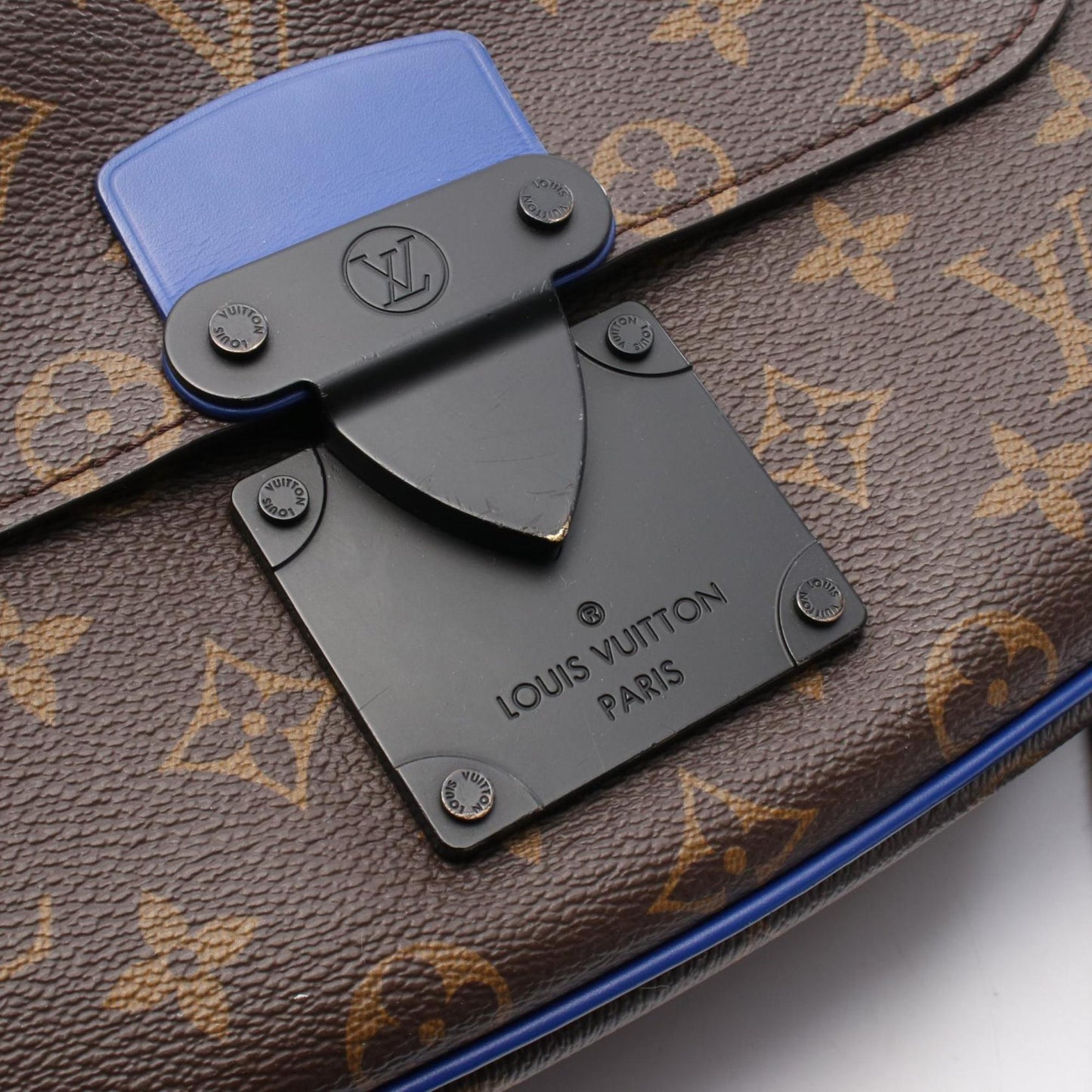 Louis Vuitton S-Lock Messenger Handbag In Coated Canvas And Leather With Monogram Macassar