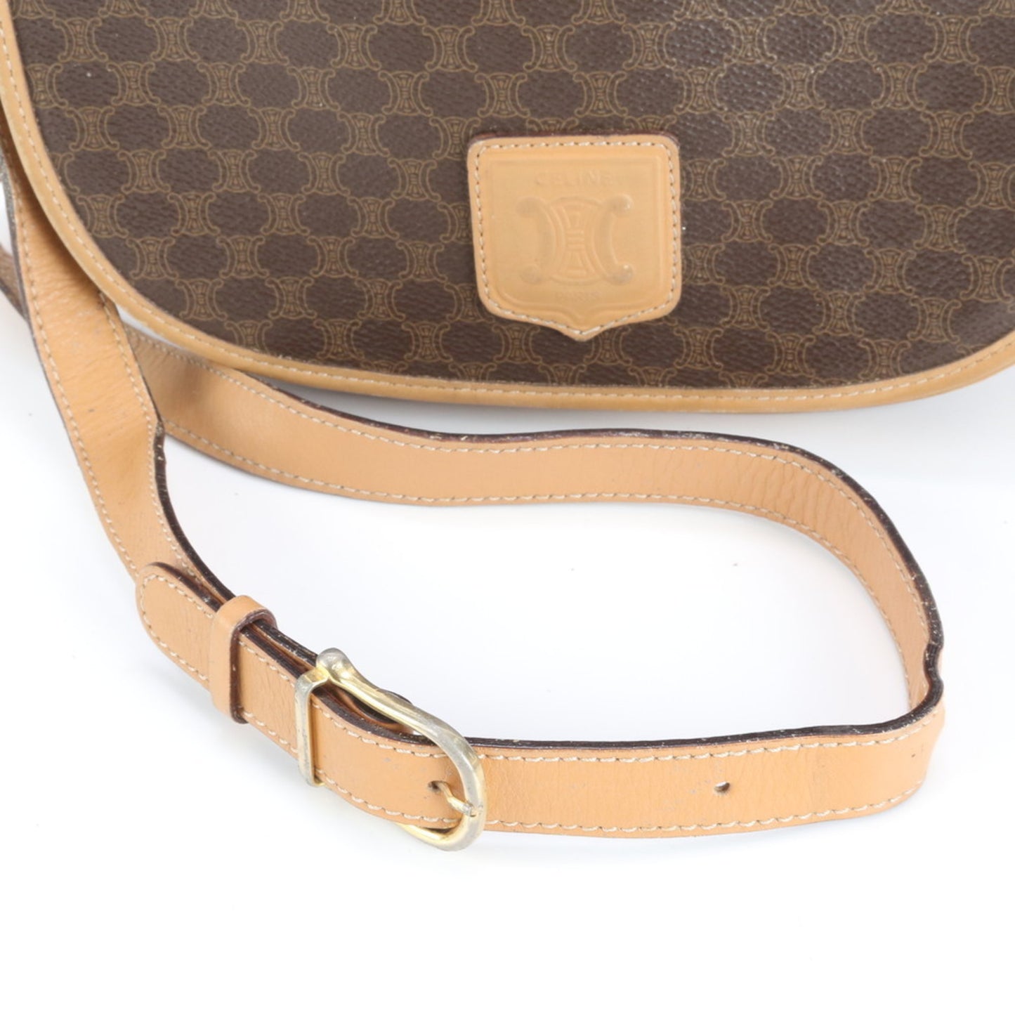 Celine Macadam Leather Shoulder Bag