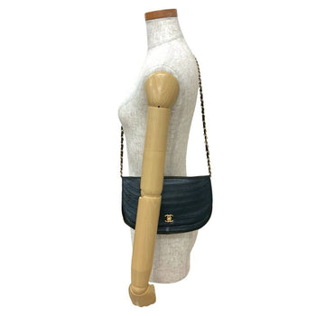 Chanel Coco Mark Half Moon Lambskin Chain Shoulder Bag