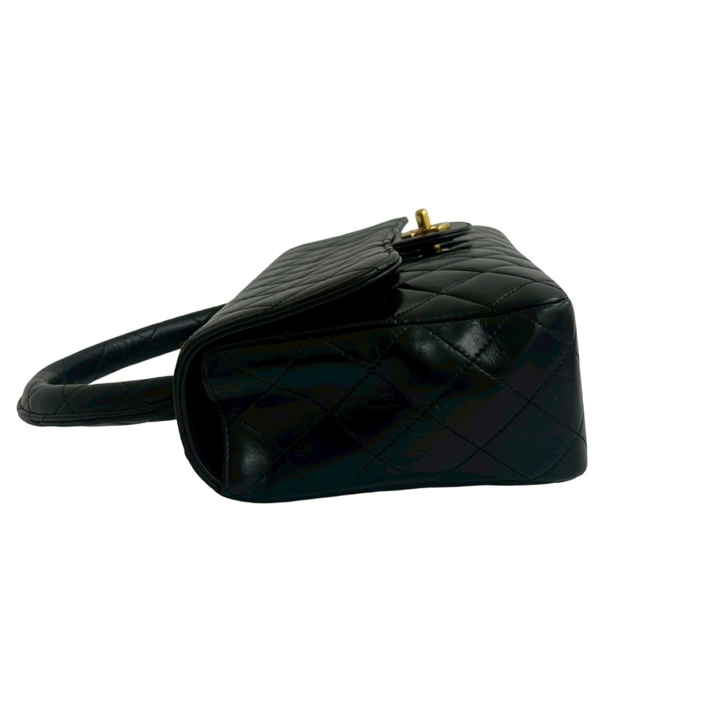 Chanel Vintage Matelasse Coco Mark Lambskin Leather Handbag