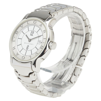 Bvlgari Solotempo St29S Quartz Watch With White Dial And Stainless Steel