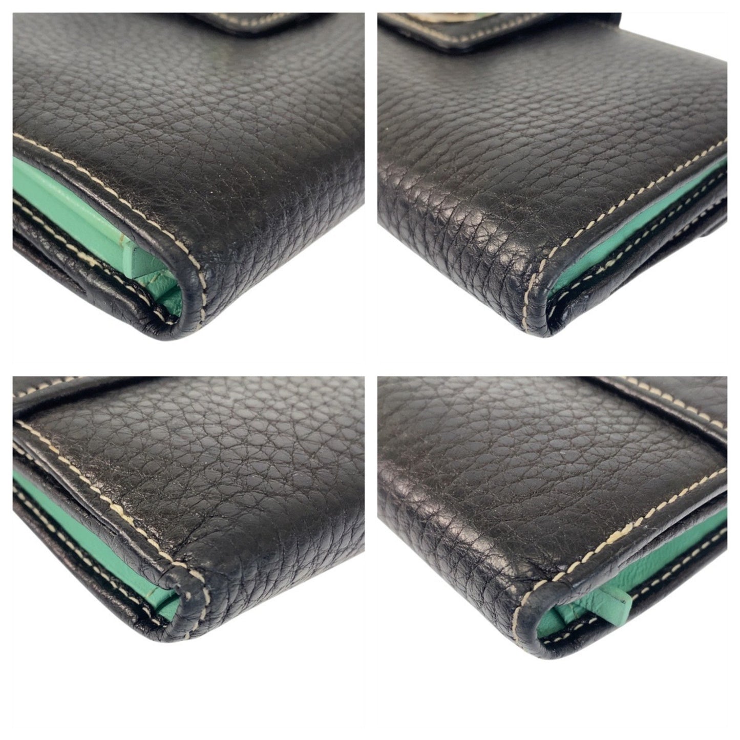 Tiffany & Co. Tiffany Black/Tiffany Blue Leather Long Wallet H30963G