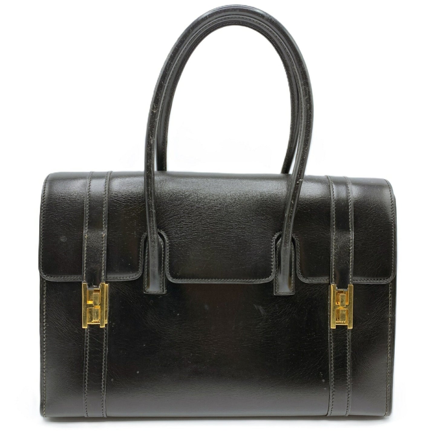 Hermes Drag 30 Box Scarf Leather Handbag